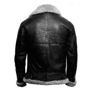 <b>Men</b> Classic Genuine <b>Leather</b> <b>Jacket</b> Soft Comfortable Casual Full Zip Durable Winter Quick Dry Breathable Stand Collar Outerwear - Product Image 2