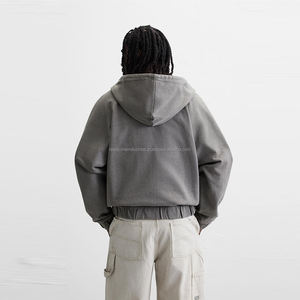 แจ็กเก็ตมีซิปมีฮู้ดสำหรับผู้ชายเสื้อกันลมสำหรับออกกำลังกายผ้าน้ำหนักเบาออกแบบโลโก้ได้ตามต้องการ - Product Image 2