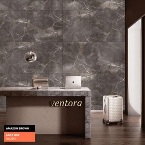 Azulejos de pared/suelo de porcelana brillante de 600x1200mm, moderno, clásico, resistente a las manchas, antibacteriano, resistente al ácido, fácil mantenimiento - Product Image 5