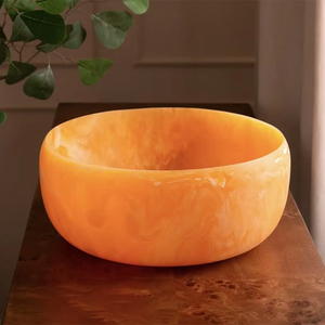 Tazón para Servir Ensaladas de Resina Decorativa Hecha a Mano, Acabado Artístico en Espiral, Forma Irregular, Ecológico, para Cocina y Hogar - Product Image 1