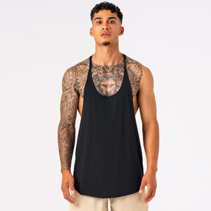 เสื้อกล้ามออกกำลังกายพรีเมียมสำหรับผู้ชาย ผ้าฝ้ายผสมใยไผ่ เนื้อผ้านุ่ม ยืดหยุ่น กระชับกล้ามเนื้อ รูแขนกว้าง แห้งเร็ว ระบายอากาศดี เป็นมิตรต่อสิ่งแวดล้อม รับผลิตตามแบบ OEM - Product Image 1