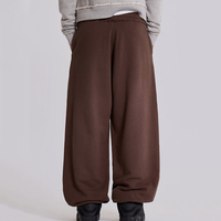 Pantalon de jogging ample et chaud pour homme, en molleton épais, coupe large, avec cordon de serrage, 100 % coton, imperméable, collection automne-hiver