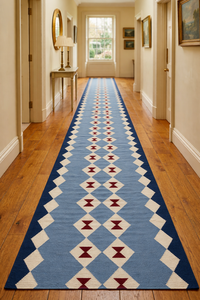 Kilim <b>Stair</b> <b>Runner</b> <b>Rug</b> Geometric Pattern Wool Washable Anti-Slip for <b>Stairs</b> & Hallway Prayer Use - Product Image 3