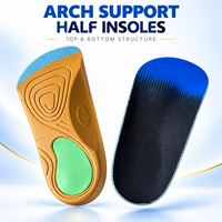 Semelles orthopédiques en EVA de 3/4 de longueur avec soutien de la voûte plantaire, amortissantes, pour chaussures de marche, de course et de sport pour hommes