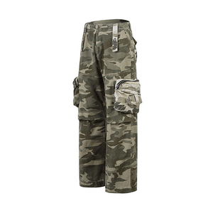 Men's <b>Camouflage</b> <b>Cargo</b> <b>Pants</b> Straight Fit Multiple Pockets Breathable Workwear Style High Waist Canvas Trousers - Product Image 2