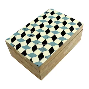 Phổ biến nhất rắn đá cẩm thạch trang sức hiển thị hộp độc đáo hiện đại sang trọng thô Thiết kế hình chữ nhật vuông có sẵn phong cách khác nhau - Product Image 6