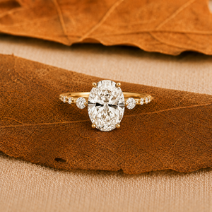 LuxeShine 14K Solid Yellow Gold Oval Cut Lab Grown Diamond <b>Ring</b> IGI Certified Women Luxury <b>Wedding</b> Engagement Fine Jewelry Gift - Product Image 5