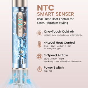 Styler capillaire 8 en 1 anti-frisottis à ions négatifs en céramique avec moteur haute vitesse de 110 000 tr/min pour des cheveux soyeux et lisses, idéal pour salons et hôtels - Product Image 2