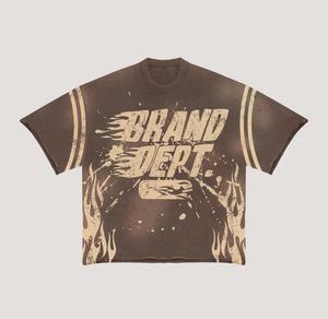 Ensemble d'été homme en coton éponge à séchage rapide, t-shirt et short deux pièces, style streetwear personnalisé avec impression sérigraphiée effet délavé - Product Image 4