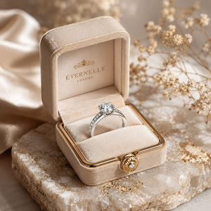 Anillo de compromiso con diamante de corte redondo de 0.50 CTW |   Anillo Solitario de Oro Blanco de 14K |   Anillo Clásico con Engaste de Piedras para Mujer, Joyería Fina - Product Image 4