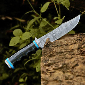 มีดล่าสัตว์ทำมือจากเหล็กดามัสกัส รุ่นใหม่ล่าสุด สำหรับการเอาชีวิตรอดกลางแจ้ง ใบมีด 7 นิ้ว ใช้งานได้ทั้งมือซ้ายและขวา - Product Image 5