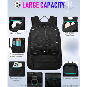 Sacs de football avec grand espace de rangement et tissu résistant pour vêtements de sport, chaussures et ballon - Product Image 4