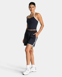 Shorts Personalizados para Mujer con Rayas Laterales, Forro en Contraste, Cintura Elástica con Bolsillos, Tela Suave y Transpirable, Talla Grande Premium - Product Image 6