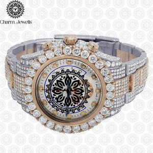 Montre de Luxe Charm Jewells en Acier Inoxydable, Boîtier 40mm, Verre Mécanique Lumineux, Style Hip Hop Élégant, Bracelet Unisexe 20mm, Étanchéité 10 Bar - Product Image 1