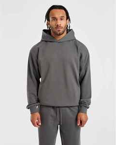 Sudadera con Capucha Extra Grande para Hombre, Color Sólido, Felpa, Estilo Casual, Tejido de Punto, Largo Regular, Gris, Personalizable OEM ODM, Sialkot, Pakistán - Product Image 1