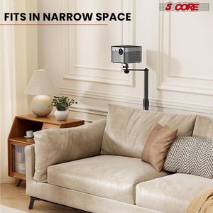 Supporto per Proiettore Regolabile in Altezza per Uso Intensivo 28-52 Pollici con 3 Opzioni di Montaggio e Testa a Sfera Rotante a 360° - Product Image 5