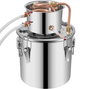 ชุดกลั่นสุราสแตนเลส 3 แกลลอน/12 ลิตร พร้อมท่อทองแดงในตัว วัดอุณหภูมิได้ ทำเองที่บ้าน สำหรับกลั่นวิสกี้ ไวน์ และแอลกอฮอล์ - Product Image 1