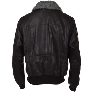 Chaqueta de Cuero con Cuello de Piel Estilo Aviador - Product Image 2