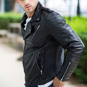 Chaqueta Negra Personalizada con Logotipo, Chaqueta de Cuero Vintage para Hombre, Chaqueta de Invierno de Alta Calidad, Ropa Urbana - Product Image 4