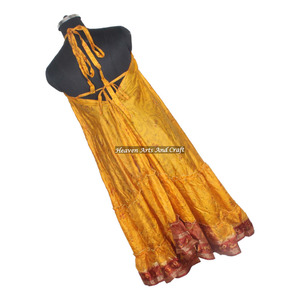 Nuevo Vestido Túnica Informal de Diseñador Auténtico Estilo Hippie Bohemio, Vestido de Seda Sari, Vestido de Noche Elegante para Mujer, Vestido de Noche sin Mangas - Product Image 3