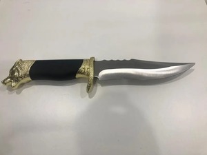 Cuchillo para exteriores con hoja de acero D2, mango de madera y funda de cuero, cuchillo personalizado - Product Image 1