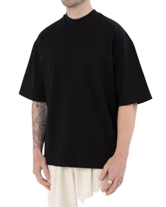 Alta calidad 100% algodón suave al por mayor 2025 de gran tamaño pesado hombres Streetwear camisetas grueso negro 230 Gsm tejido de punto - Product Image 2