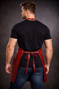 Red Crocodile Embossed Durable European Style <b>Leather</b> Barber Bib <b>Apron</b> Adjustable Comfortable Multiple Pockets Customizable for - Product Image 6