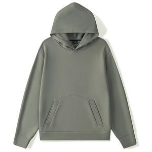 Sudadera con Capucha Extra Grande para Hombre, Color Negro Sólido, Algodón French Terry, Estilo Casual, Corte Regular, Estilo Otoñal - Product Image 2