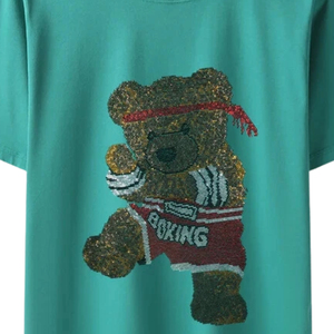 เสื้อยืดผู้หญิงลายกราฟิกประดับเพชร ผ้าฝ้ายนุ่ม สวมใส่สบาย แฟชั่นทันสมัย รับผลิตตามแบบ OEM ODM - Product Image 5