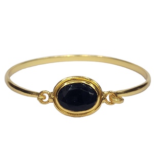 AA กำไลชุบทองสเตอร์ลิง925อัญมณีสีดำเจียระไนแบบวินเทจทำด้วยมือกำไลแฟชัน - Product Image 2