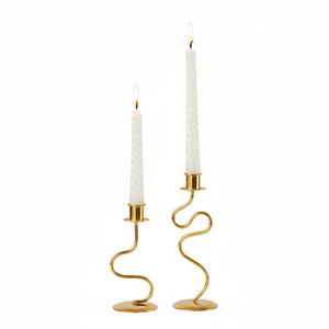 Wholesale Elegant Antique <b>Brass</b> Finish Metal Candle Holders Set Of 4 <b>Candlesticks</b> With Square Base For Home And Wedding Decor - Product Image 3