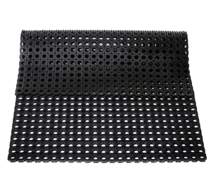 Tapis octogonal en caoutchouc noir, tapis antidérapant robuste pour entrées industrielles, zones de drainage et lieux de travail - Product Image 6