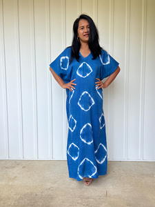 Double Gauze Cotton <b>Kaftan</b> Dress Unique Dyed Boho <b>Kaftan</b> Relaxed Fit Summer Dress Beach Cover Up Vacation Wear - Product Image 3