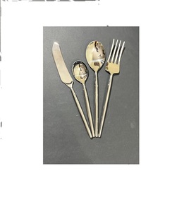 Vajilla de Hotel de clase alta moderna clásica, cuchillo de latón, tenedor, cuchara, cubiertos de oro de boda Vintage, cuchara y tenedor reutilizable, mango Delgado - Product Image 6