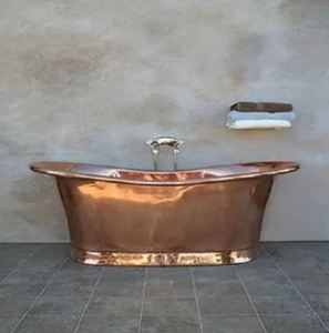 Bañera de Cobre Independiente Hecha a Mano, Bañera Ovalada Clásica de Metal para Adultos - Product Image 1