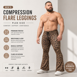 Leggings acampanados de compresión para hombre al por mayor, de poliéster y elastano, de secado rápido, estampados, con cordón ajustable en la pierna - Product Image 2