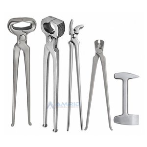 Horse Farrier Tool Kit 5-Piece Hoof Trimming & Horseshoeing Tools 15" Hoof Nippers 12" Nail <b>Puller</b> 14" Hoof Clincher - Product Image 1