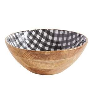 Tazón de Madera de Mango Impreso, Hecho a Mano, Redondo, con Acabado de Grado Alimenticio para Fideos, Sopas, Curry y Bocadillos - Product Image 1