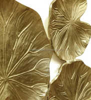 Décoration Murale Contemporaine en Aluminium Doré Feuille de Lotus pour Salon, Chambre, Salle de Réception, Occasions Spéciales Ramadan et Mariages
