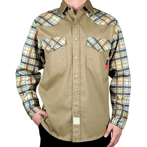 OEM Fire Resistant Safety <b>Work</b> Clothing Western Cotton Long Sleeve Flame Resistant Fr Welding Shirt Men - Product Image 1