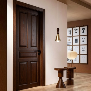Puerta Interior de Madera Sólida, Diseño Clásico, Superficie Acabada, Aislamiento Acústico, Apertura Manual, Puerta de Una Hoja para Uso Doméstico GA-09S - Product Image 1