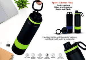 Bouteille d'eau isotherme en acier inoxydable noir, thermos anti-fuite à large ouverture 600 ml, couvercle, conservation de la chaleur 12-24 heures pour - Product Image 6