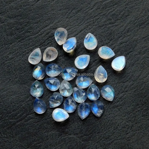 หินมูนสโตนสีรุ้งธรรมชาติขนาด3X5มม. ตัดจากลูกแพร์ทรงแบนอัญมณีหลวมสำหรับการทำเครื่องประดับแบบละเอียดผู้ผลิตขายส่ง - Product Image 2