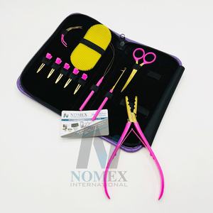 Alicates de extensión de cabello humano multifuncional con microcuentas, herramientas de peluquería de acero inoxidable de grado quirúrgico de Color rosa y dorado - Product Image 4