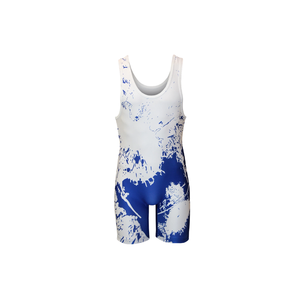 Débardeur sportif bleu et blanc imprimé pour homme avec short, léger, respirant, séchage rapide, col en V, tricoté, vêtements de sport - Product Image 5