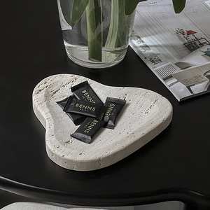 Plateau en marbre travertin irrégulier très vendu, plateau de table basse de luxe en pierre, plateau décoratif minimaliste, décoration d'intérieur haut de gamme, meilleure vente - Product Image 2