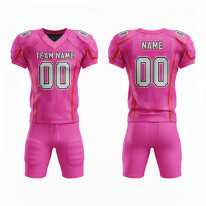Ensemble d'uniformes de football américain personnalisés pour hommes, tenue de sport d'équipe personnalisée pour adultes, comprenant maillot, pantalon et short grande taille 100% - Product Image 6