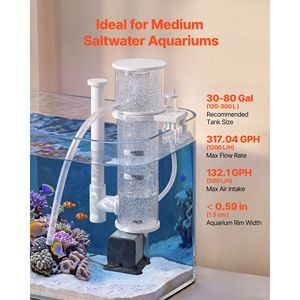 Écrémeur de protéines pour aquarium d'eau salée de 30 à 80 gallons, pompe à roue à aubes DC à fixation externe avec contrôle réglable - Product Image 3