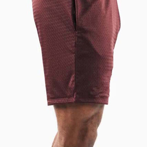 Pantalones Cortos Deportivos Transpirables de Punto Color Granate para Hombre, Diseño Personalizado OEM ODM 2026, Cintura Media, Cierre Elástico, Color Sólido, Ropa Deportiva - Product Image 5