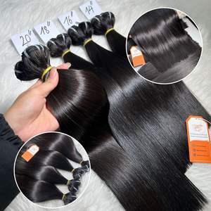 Hueso recto Super doble dibujado estilo recto 100% puro crudo sin procesar cabello humano trama extensiones de cabello de longitud completa - Product Image 1